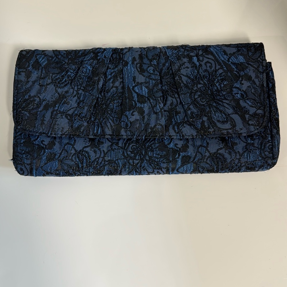 Navy and black evening clutch used but good condition